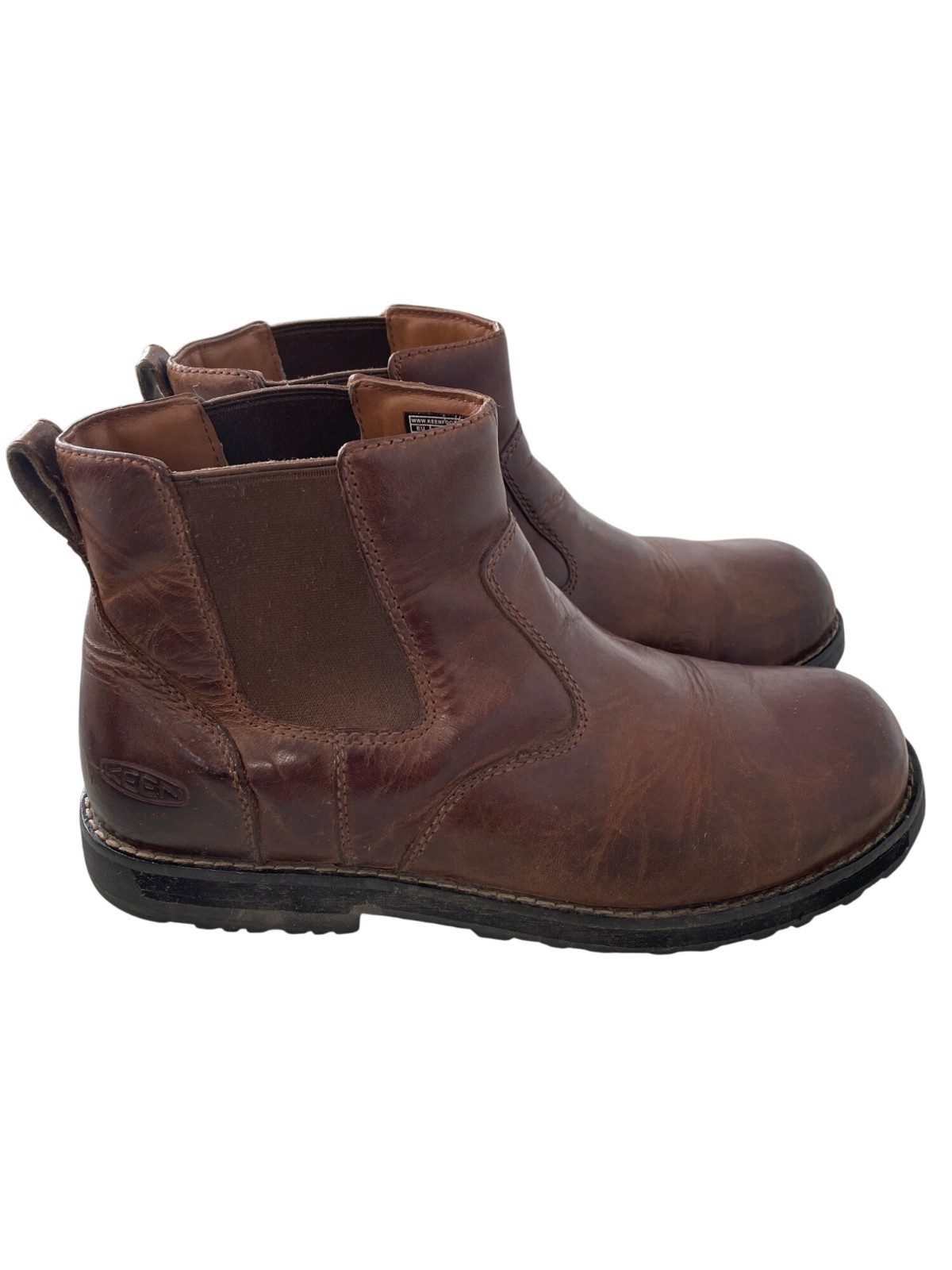 Stivaletti Keen Chelsea da lavoro misura 10 5 punta tonda resistenti pelle marrone outdoor