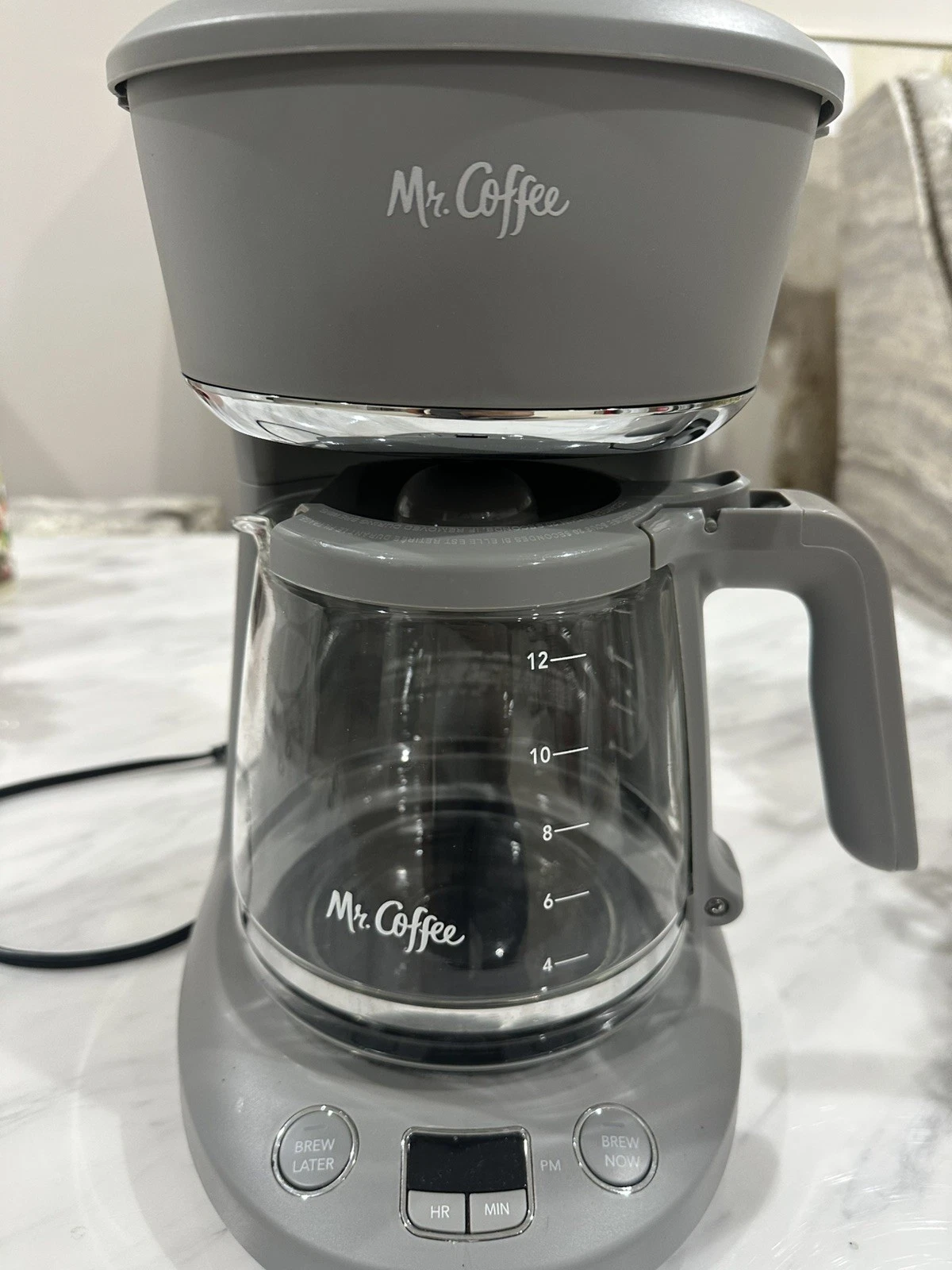 Mr Coffee 12 Cup Programmable Coffee Maker BVMC-PC12GY2-NP Gray