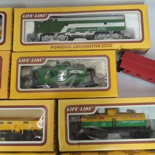 LOTTO 14 modellini Power Life Like Bachman scala HO locomotive vagoni merci - Foto 4 di 9