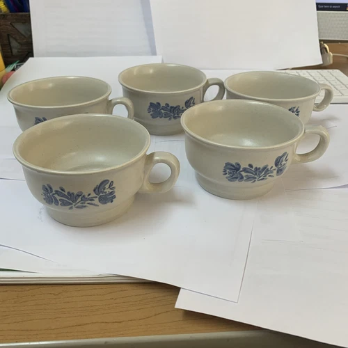 Pfaltzgraff Yorktowne USA Flat Cup Set Of 5 Coffee Soup Chili Mug Bowl Sh20