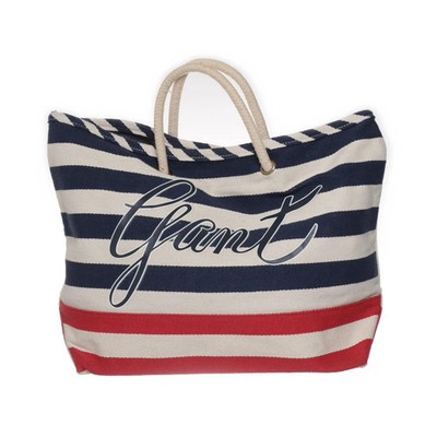 GANT, Strandtasche, Unisex (Erwachsene), Baumwolle, Blau/Weiß/Rot, 50, 17 #SKX
