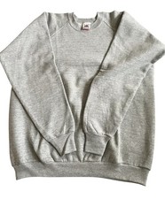 VTG Fruit of the Loom Crewneck Sweatshirt Blank Gray 90s Made In USA Men  s XL