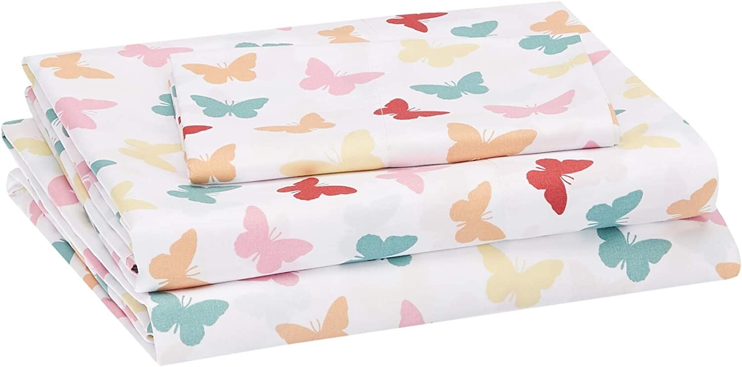 Kids Butterfly Friends Soft, Easy-Wash Microfiber Sheet Set - Twin, Multi-Color