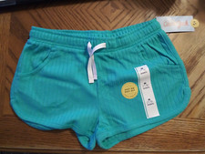 Cat  Jack Size M 7/8 Dark Mint Shorts Pockets Drawstring 9" TL 2" Inseam