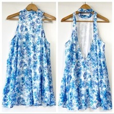 Show me your mumu v-right back sleeveless floral halter mini dress small