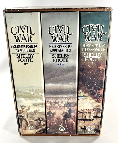 Vintage The Civil War A Narrative Complete 3 Volume 1986 Box Set Shelby Foote - Picture 3 of 17