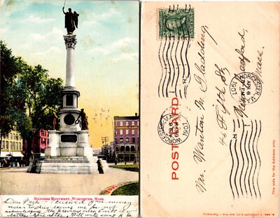 Soldiers Monument Worcester Massachusetts MA Postcard