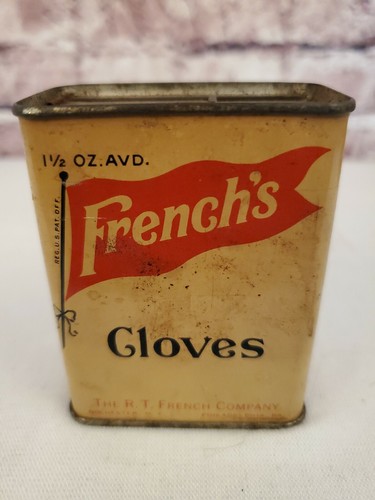FRENCH'S VINTAGE SPICE TIN CLOVES W/ Slide TOP 1.5 Oz. - Picture 3 of 6