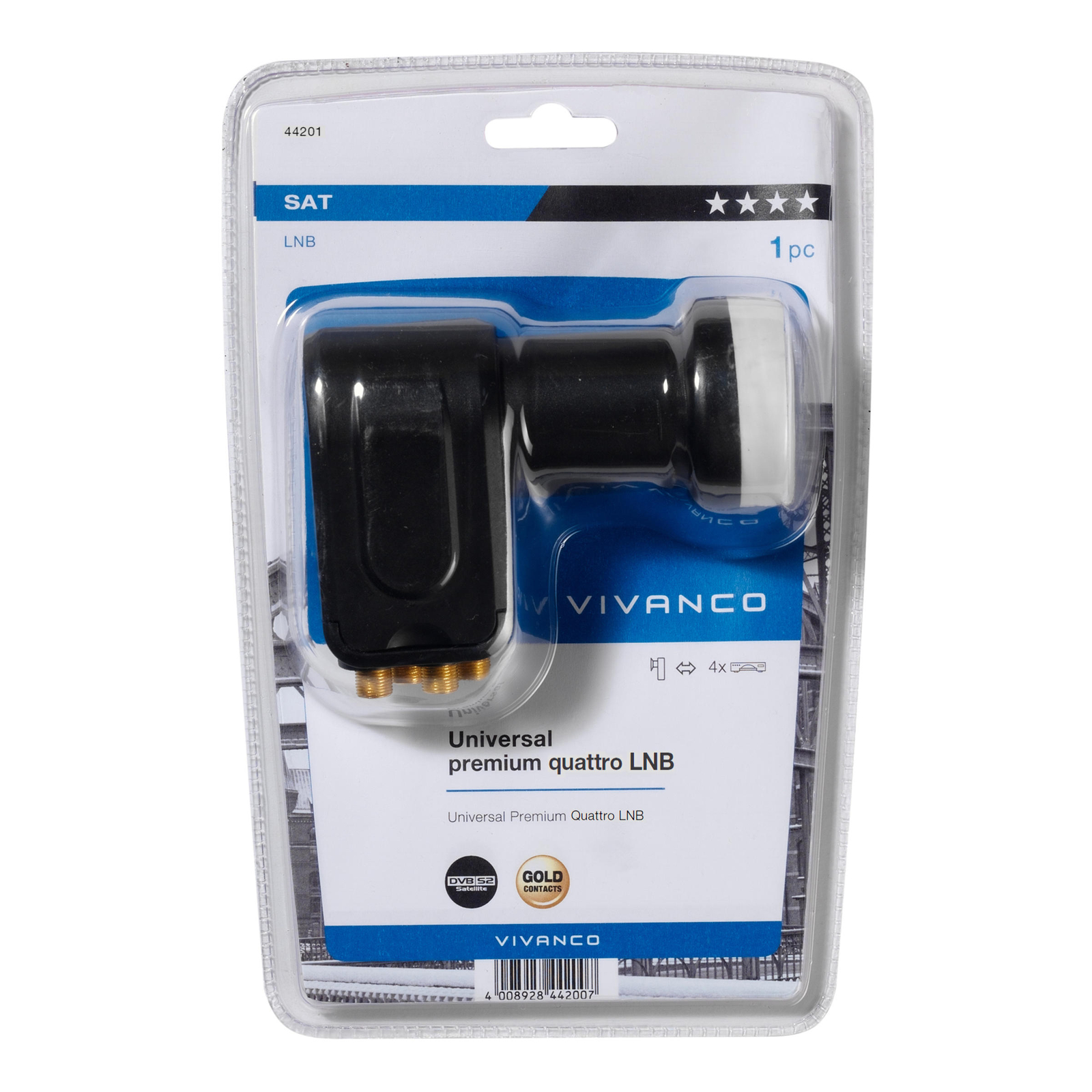 Thumbnail - Vivanco Universal Premium Quattro Lnb, Für Hd+ Empfang