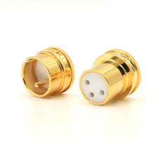 Pair XLR Female Male Plug Noise Reducing Caps PTFE Insulation 24k Gold Plated