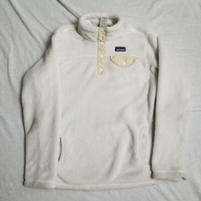 Patagonia Snap T Pullover Jacket Beige Cream Oatmeal Polartec Girls Large 12