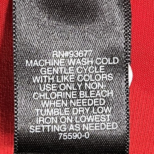 Camicia donna Liz Claiborne piccola rossa Ity top collo orlo carriera maglia floreale drappeggiata - Foto 6 di 16