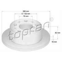 Topran Bremsscheiben Hinten Ø280 Mm Voll FüR CitroëN Jumper Bus 244 Z_ 230P 230