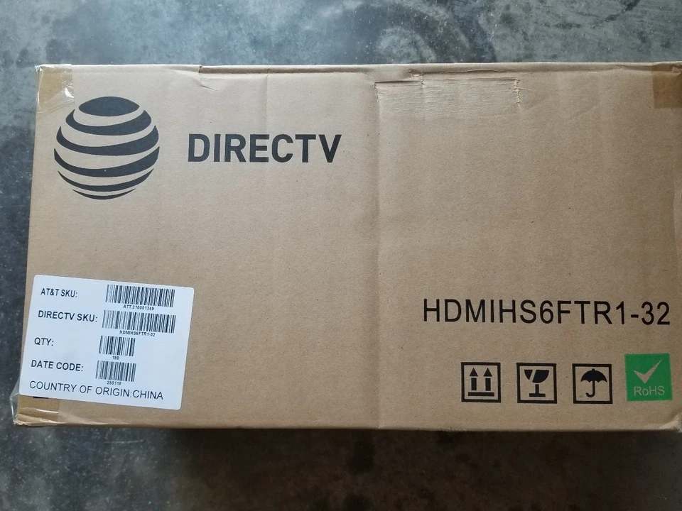 DirecTv HDMI Cable 6 ft Black Lot of 180 36 bags of 5