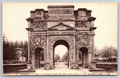 Orange L'Arc de Triomphe The Triumphal Arch Old Postcard UNPOSTED Vintage