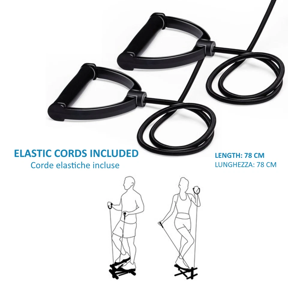 IRON GYM MINI STEPPER MACHINE ANTISCIVOLO PALESTRA STEP UP CON BANDE ELASTICHE - Imagen 4 de 4