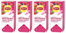 4 LIPTON REFRESH FOREST FRUITS Flavor Black Tea Boxes (100 servings)