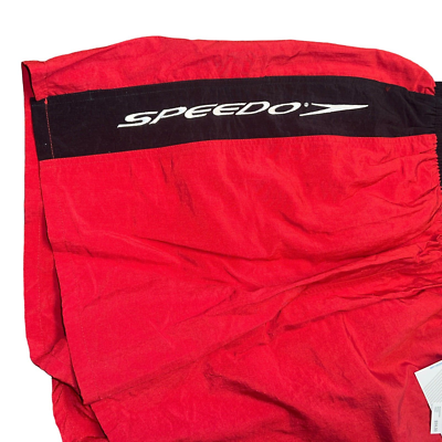 SPEEDO Sport System Sty #733211 Red Swim Trunks Sz Large Men Draw