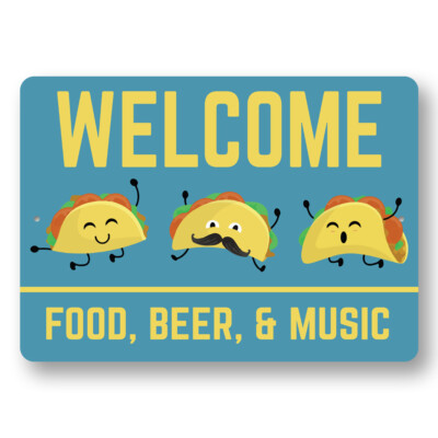 Mexican Welcome Metal Sign Metal Sign