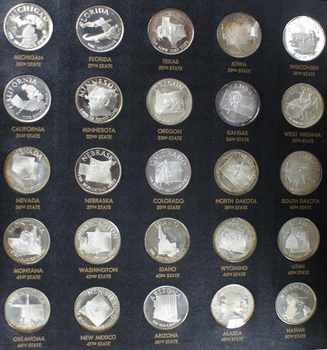 The Franklin Mint States of the Union Series First Edition Silver