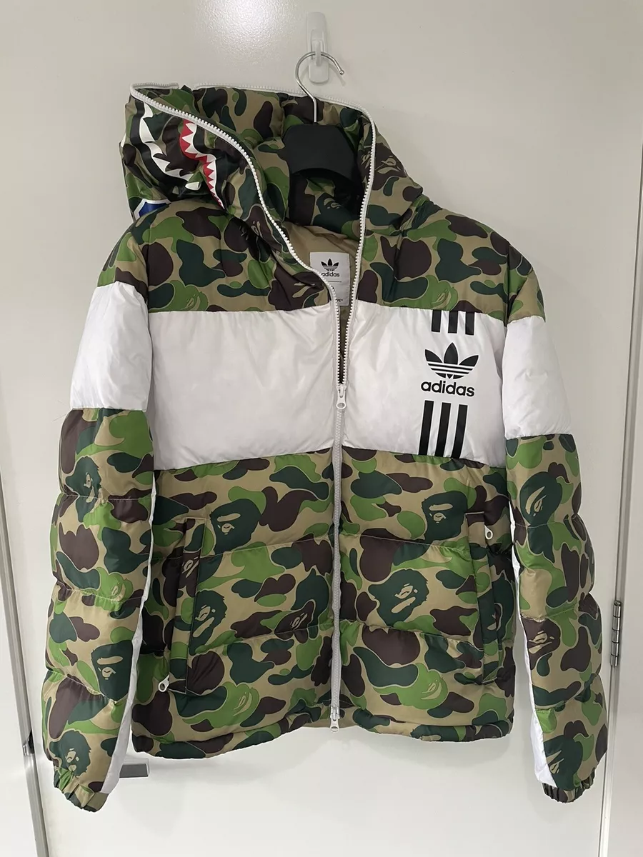 BAPE X Adidas Firebird Shark Puffer Jacket | eBay