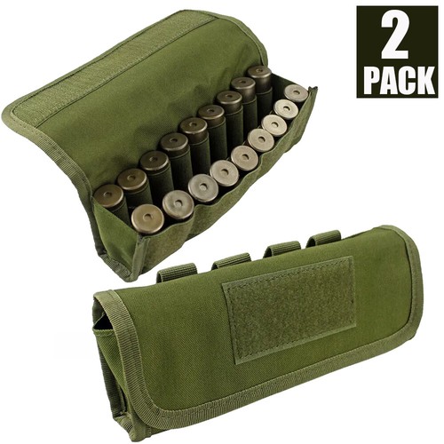 2x Tactical Molle 18 Rounds 12/20 Gauge Ammo Pouch Shotgun Shell Holder ...