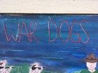 LARGE MARINE CORPS, MILITARY, NAIVE FOLK ART PAINTING — photo 9