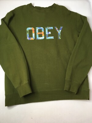 Obey Women Sweatshirt Medium Olive Green Long Sleeve | eBay