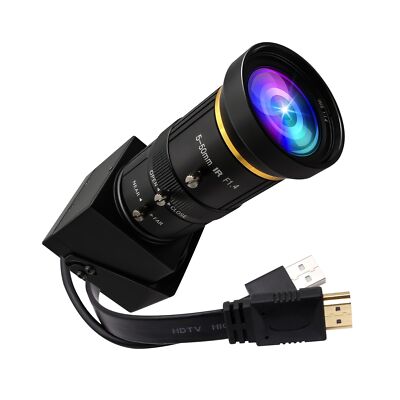 4K USB HDMI Camera Manual Zoom Webcam for Computer Mini Lightburn Camera  for