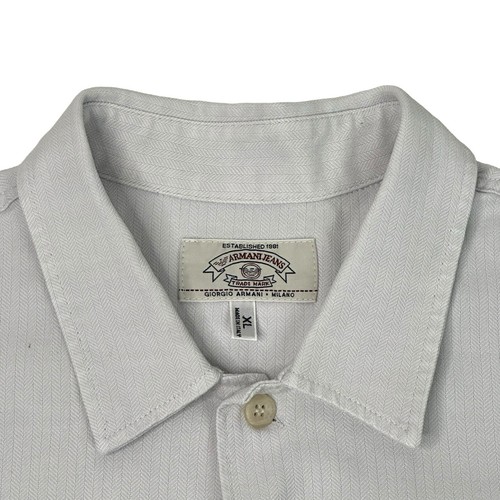 Vintage Armani Beige Shirt Mens XL Made In Italy Long Sleeve - Picture 5 of 6