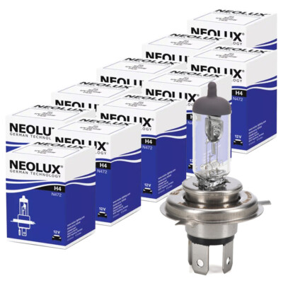 10x NEOLUX N472 Glühlampe Halogenlampe Scheinwerfer H4 12V 55/60W P43t