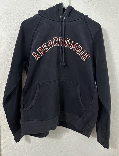 Vintage Abercrombie & Fitch Men’s Faded Heavyweight Hoodie Blue Size Medium