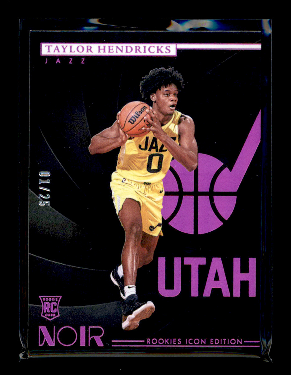 2023-24 Panini Noir Pink Red RC 01/25 Taylor Hendricks Utah Jazz #199