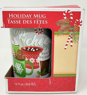 Holiday Mug Have A Cup Of Cheer & Box Candy Cane Gingerbread Man Coffee Tea Gift