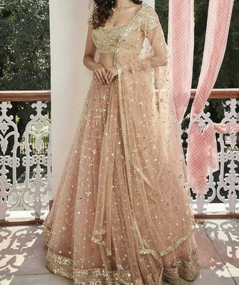 gold bridal lengha