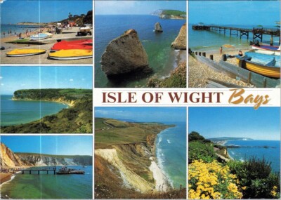 Postkarte ISLE OF WIGHT Buchten Wasser Wasserressourcen Foto Azurblau AA05854