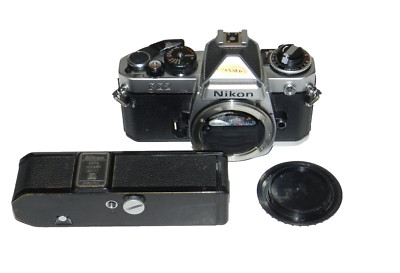 Nikon FE2 SLR Film Camera w/ Nikon Auto Winder AW-1 For Parts .Read