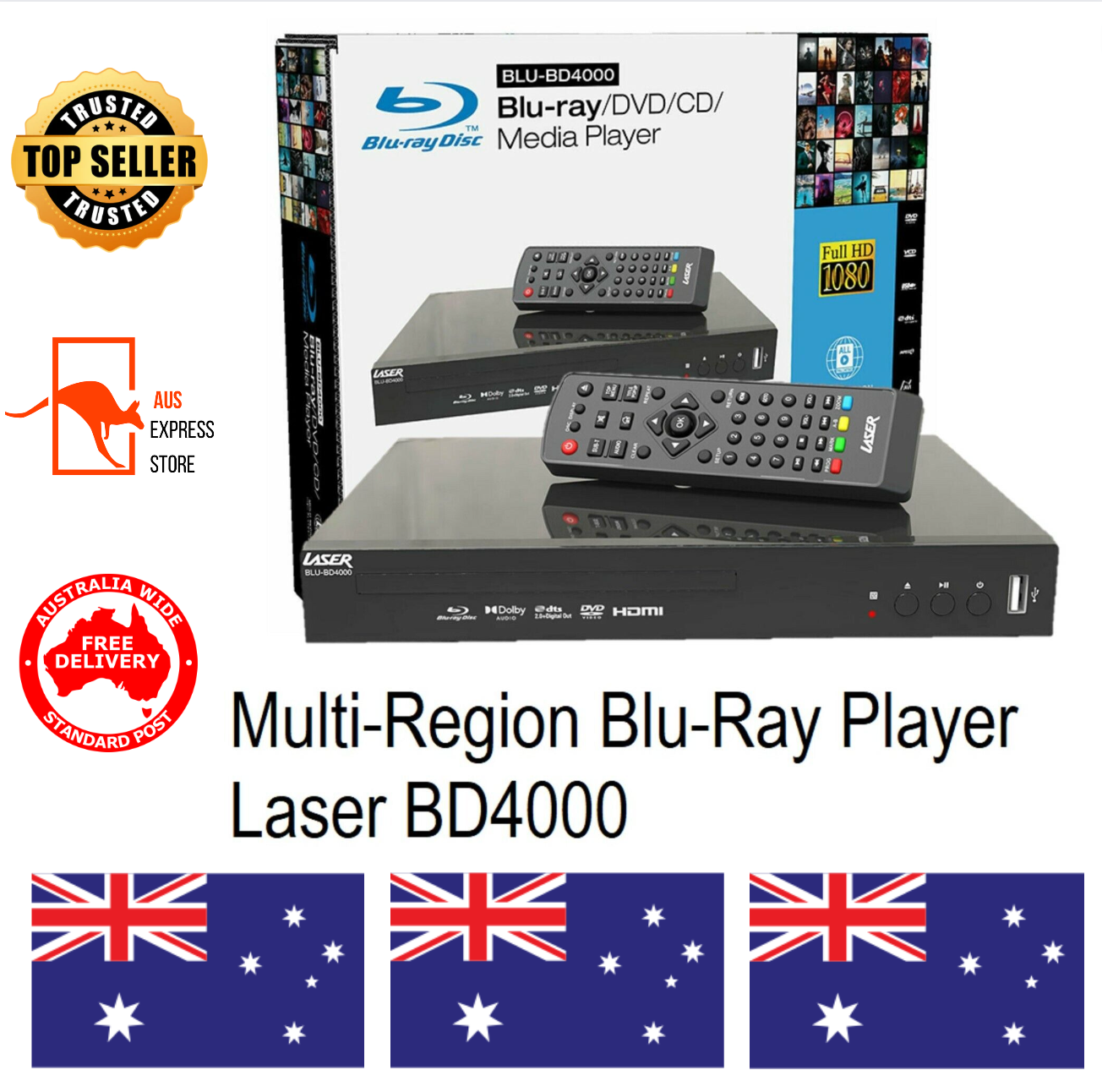 Laser+BLUBD4000+Bluray+Player++Black for sale online eBay