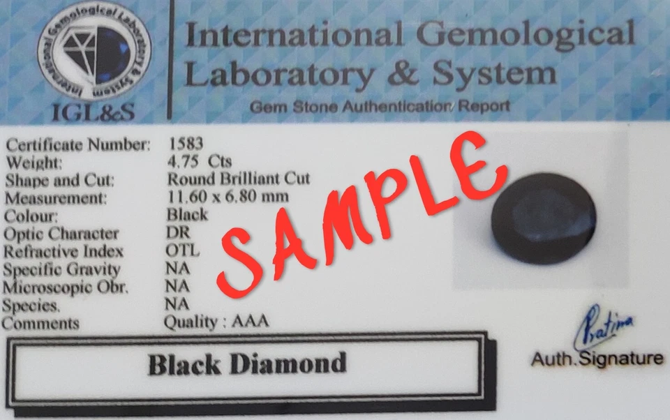 8 mm Black Diamond Bracelet 7.5 Inches Quality AAA Earth Mined Certified - Image 4 of 4