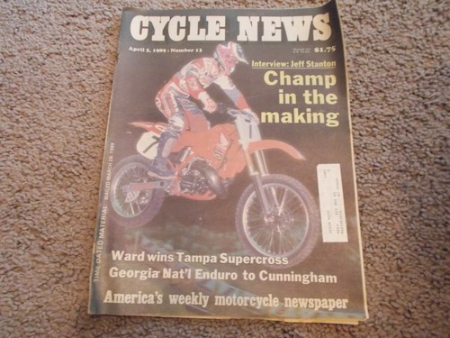 April 5th, 1989 Number 13 Cycle News Newspaper / Jeff Stanton, Ward Tampa Superc