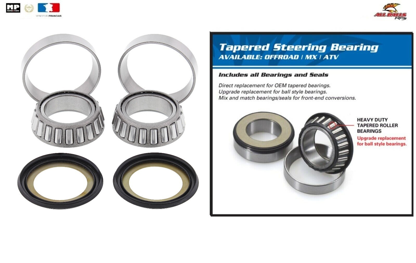 Kit roulement de colonne de direction 22-1061 pour Husqvarna TXC310 de 2012 à 2013