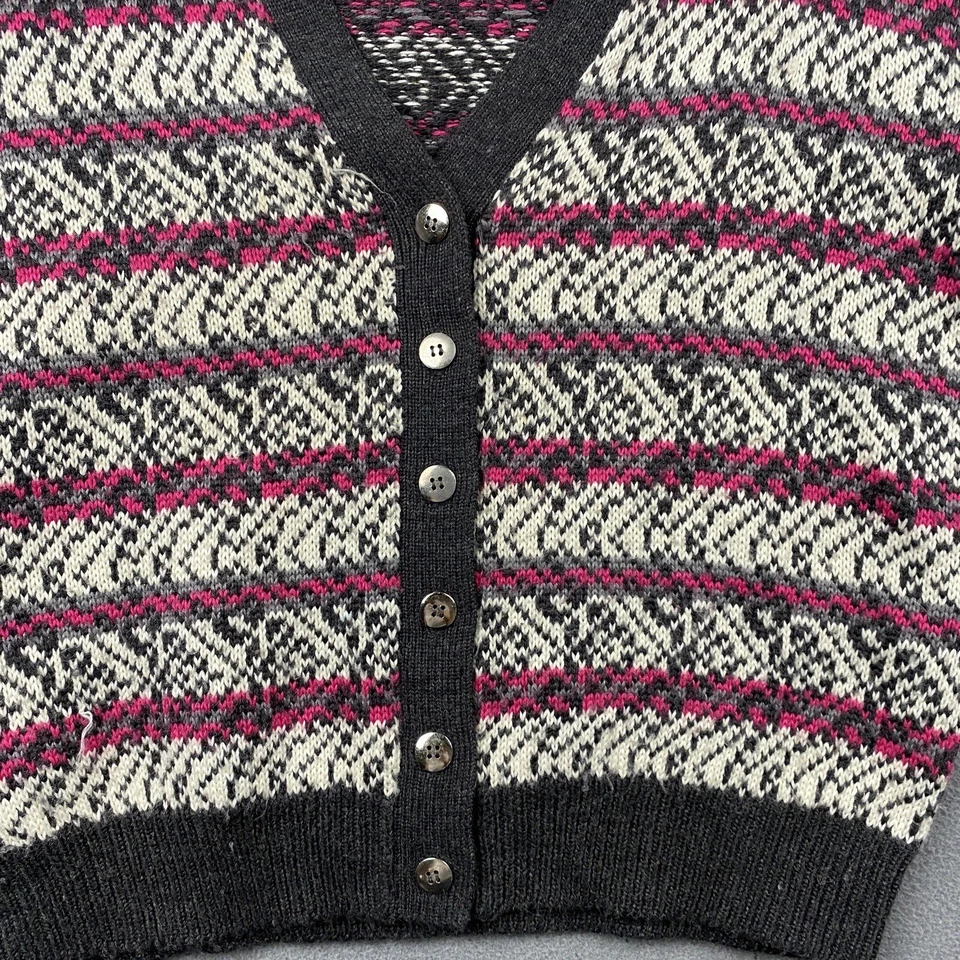 Jones New York Sweater Womens Small Wool Blend Funky Button Front Cardigan VTG - Image 3 of 4