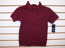 Boys Chaps 20 Uniform Burgundy or Hunter Green Polo Shirts Size S 4 - L 7 