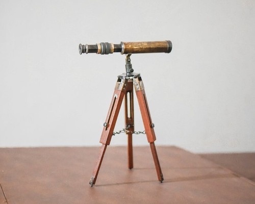 Unique Corporate, Groomsmen, Father's Day Gift Antque Telescope Tripod Handmade - Picture 6 of 16