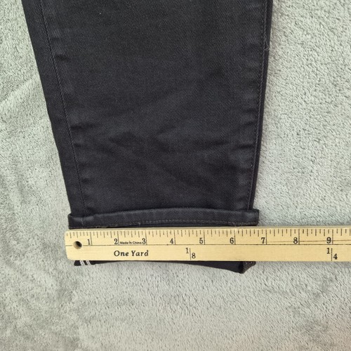 Uniqlo Jeans Mens 32x34 Black Denim Selvedge Straight Slim Stretchy Fits 32x32.5 - Picture 5 of 14