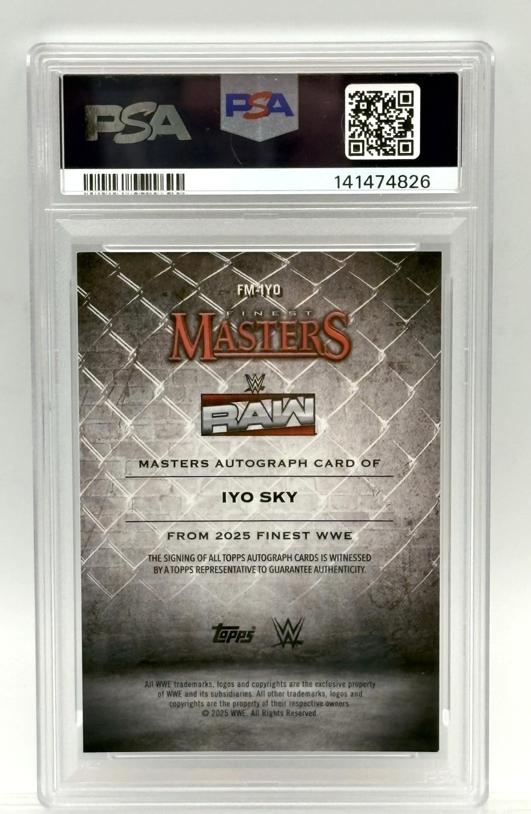 IYO SKY - 2025 WWE TOPPS FINEST MASTERS GOLD AUTOGRAPH #32/50 - PSA 9 MINT view 4