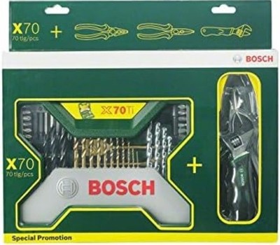 Nagelneu Bosch X-Line Titanium Bohrer- und Schrauber-Set Zangenset 73-Teilig 