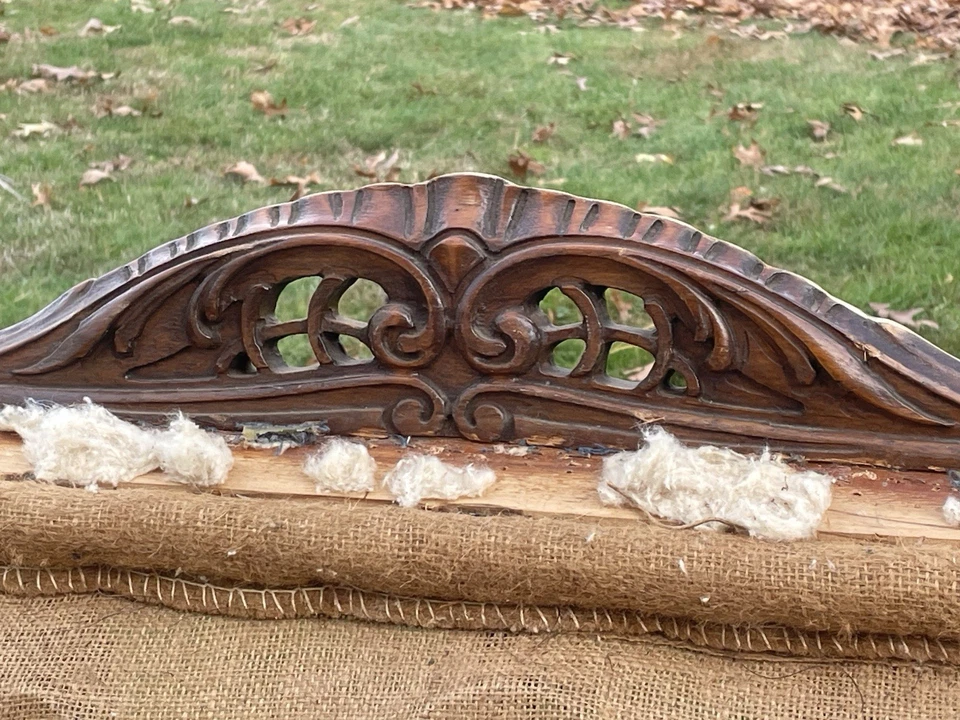 Victorian Era Settee / Carved Walnut Sofa Frame Circa 1880s - Image 3 of 4