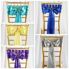 150 New SATIN Chair Sashes Bows Ties Wedding Party DIY Decorations Wholesale