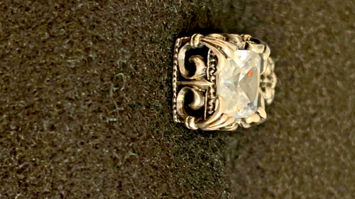 SILPADA  Sterling Silver Square CZ Fleur de Lis UPTOWN Pendant S0979 - Picture 6 of 7